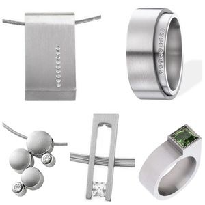 Contemporary Diamond & SS Pendant By Xen